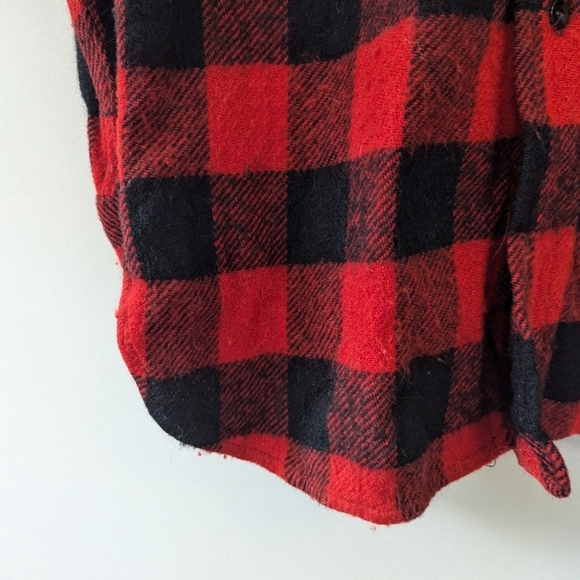 Vintage 70s Buffalo Plaid Shacket Flannel - Picture 7 of 13